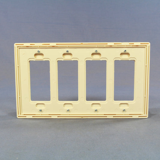 Cooper PJS264A Almond 4-Gang Decorator GFCI Unbreakable Mid-Size Wallplate Cover
