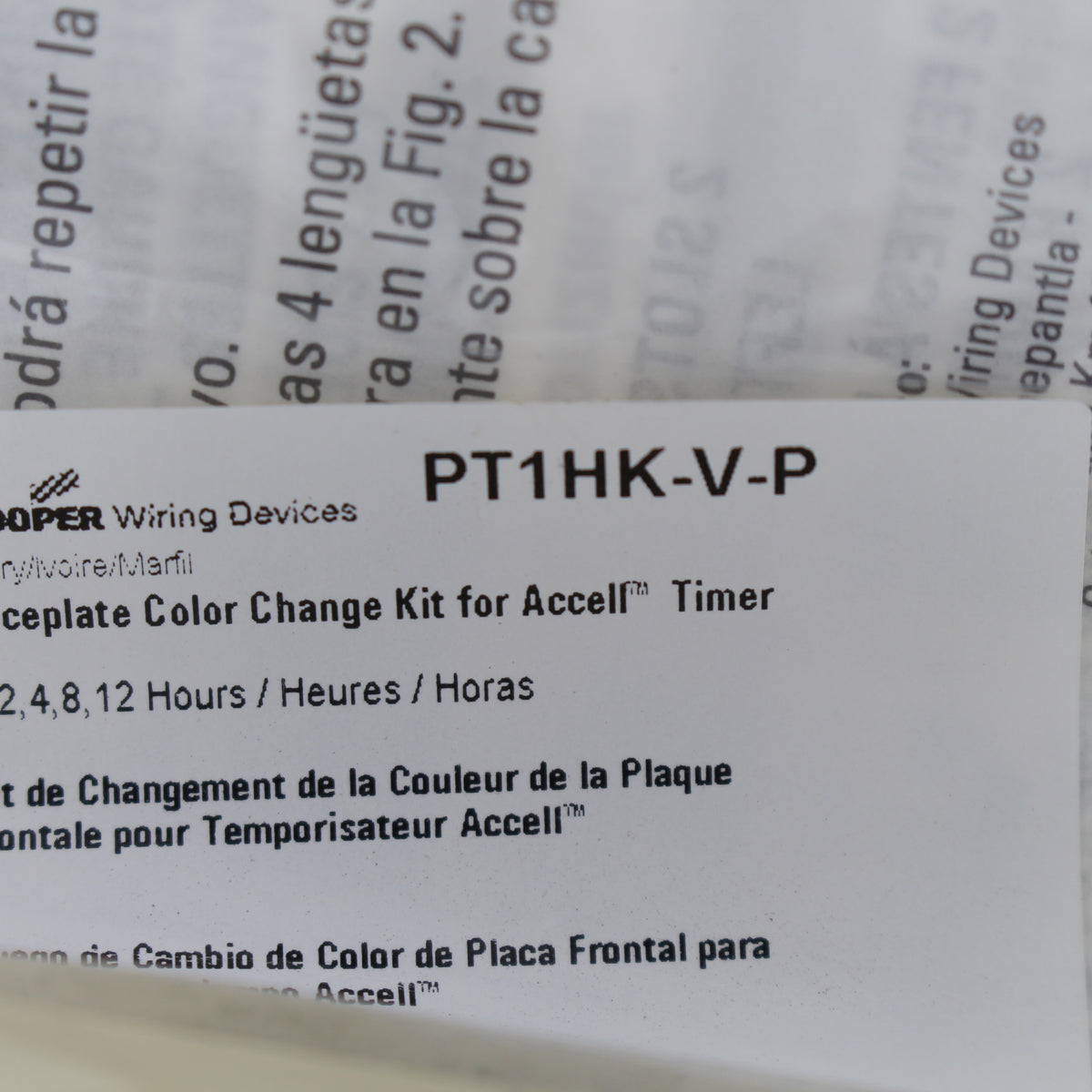 Cooper Accell Ivory Color Change Kit for 1,2,4,8,12 Hour Timer PT1HK-V-P