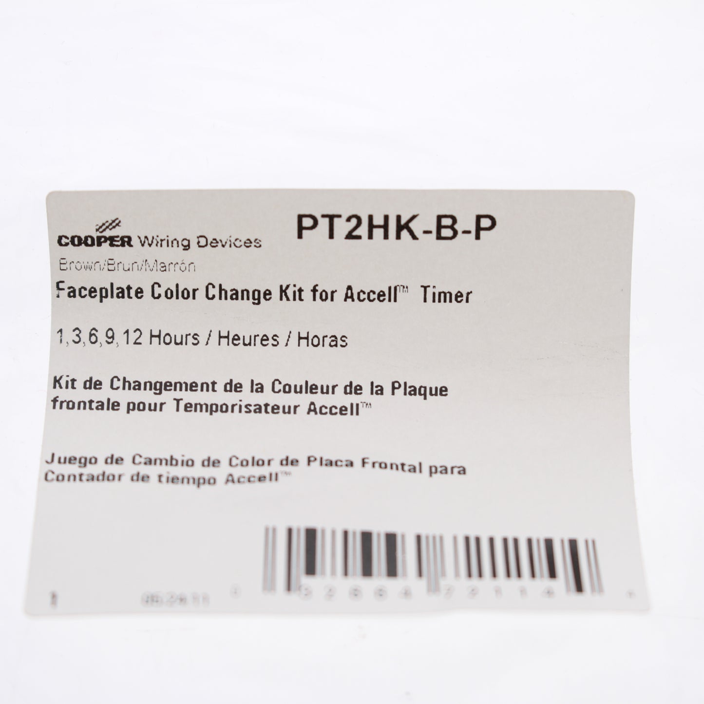 Cooper Accell Brown Color Change Kit For 1,3,6,9,12 Hour Timer PT2HK-B-P