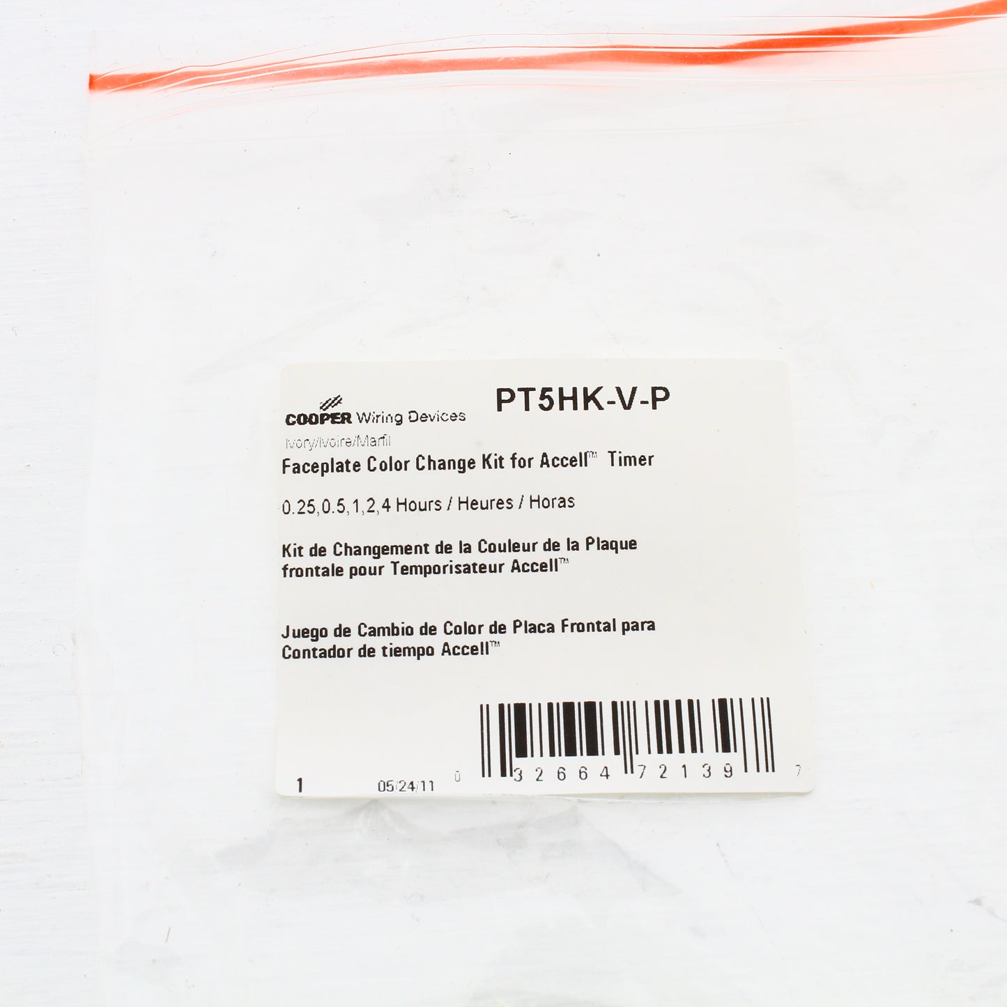 Cooper Accell Ivory Color Change Kit for 15,30 Min 1,2,4 Hour Timer PT5HK-V-P