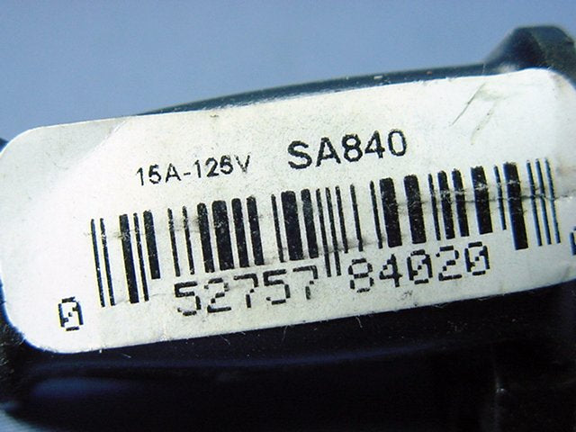Cooper SA840 Black 15A Straight Blade Plug w/ Cord Clip Non-Polarized 1-15P Bulk