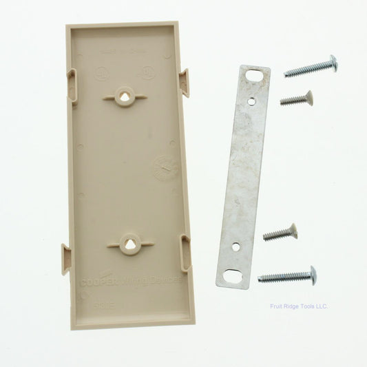 Cooper STC14V Ivory 1-Gang Blank Unbreakable Sectional Wallplate Cover Box Mount