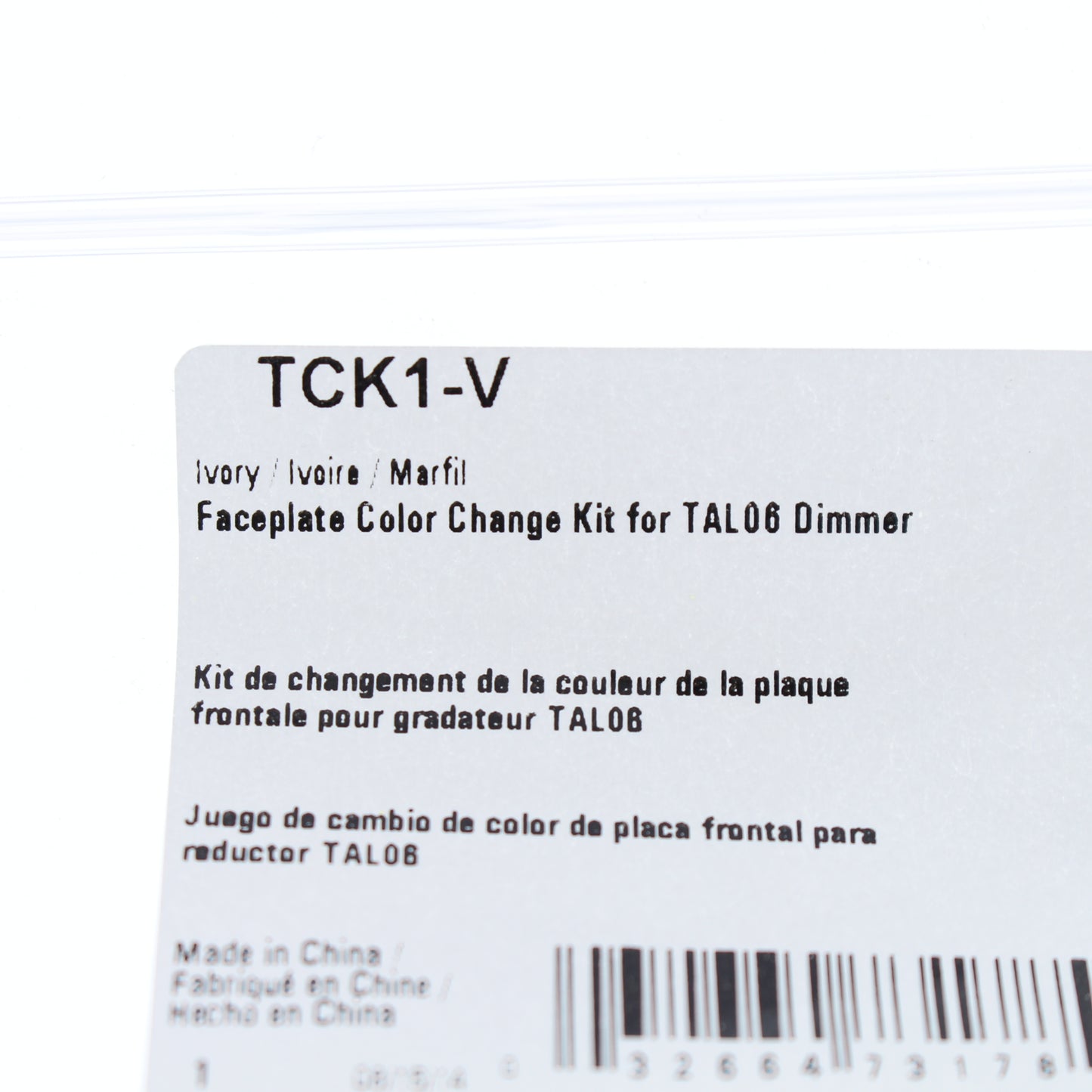 Cooper Ivory Polycarbonate Color Change Kit for TAL06P Dimmer Switch TCK1-V