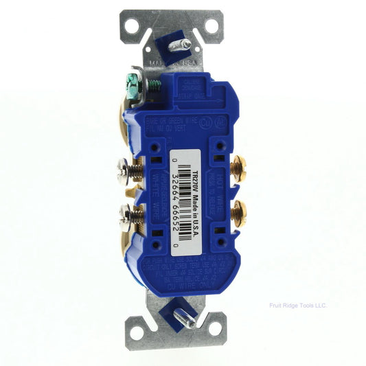 Cooper Ivory Tamper Resistant Duplex Receptacle Nema 5-15R 15A 125V 2P3W TR270V