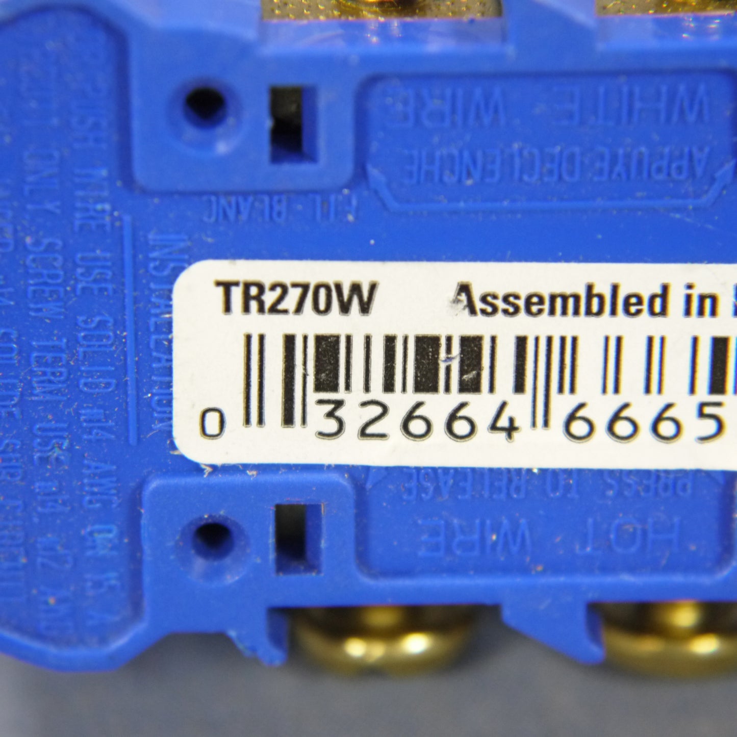 Cooper TR270 White Tamper Resistant Duplex Receptacle 5-15R 15A Bulk NO EARS