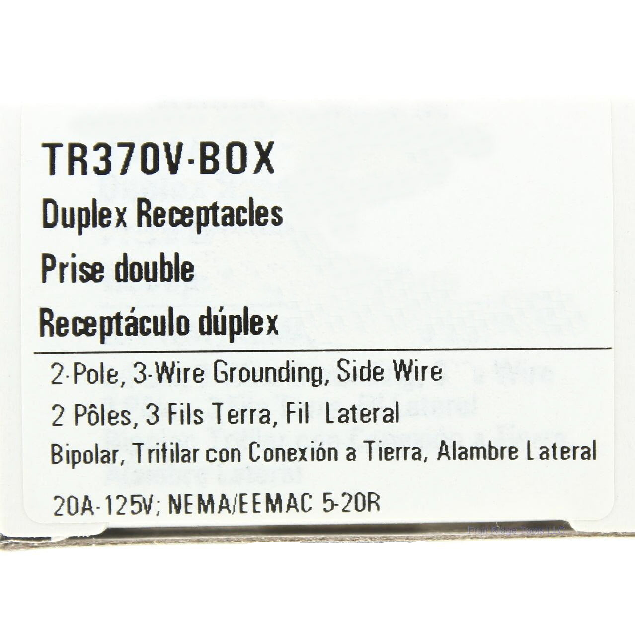 Cooper Ivory Tamper Resistant Grounding Duplex Receptacle 20A 125V 5-20R TR370V