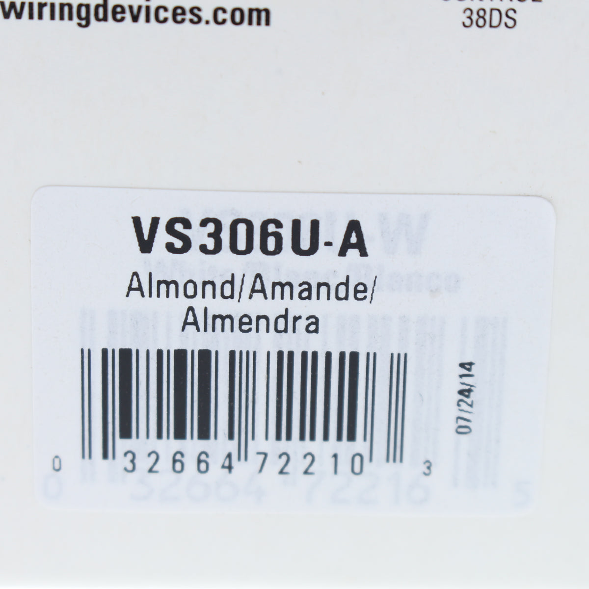 Cooper Almond Passive Infrared Vacancy Sensor Switch 1-Pole 3-Way 600W VS306U-A