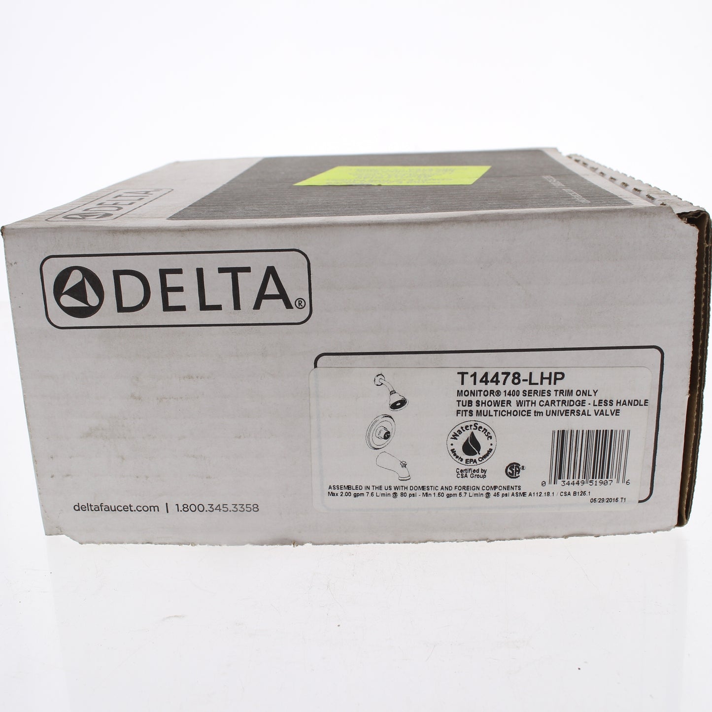 Delta Tub Shower with Cartridge Trim- Less Handle T14478LHP