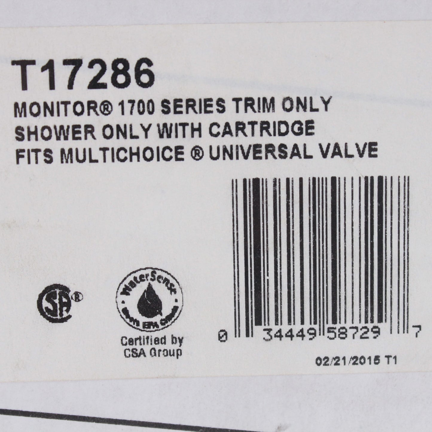Delta T17286 Chrome Shower Trim Only Monitor 1700 Series fits Multichoice Valve