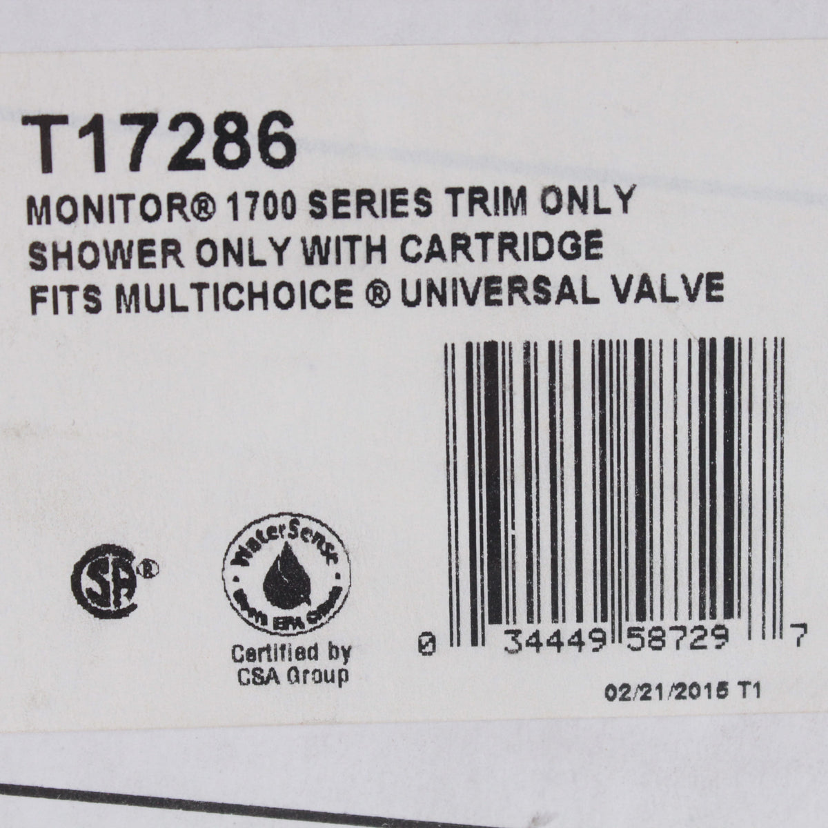 Delta T17286 Chrome Shower Trim Only Monitor 1700 Series fits Multichoice Valve