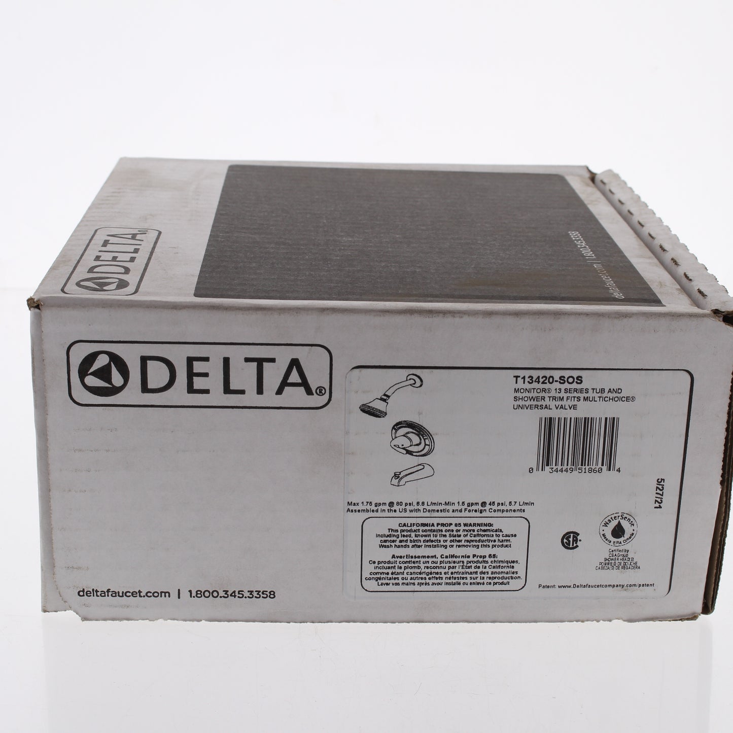 Delta 1-Function Pressure Balanced Tub Shower w/ Slip-On Spout NO Rough-In Valve