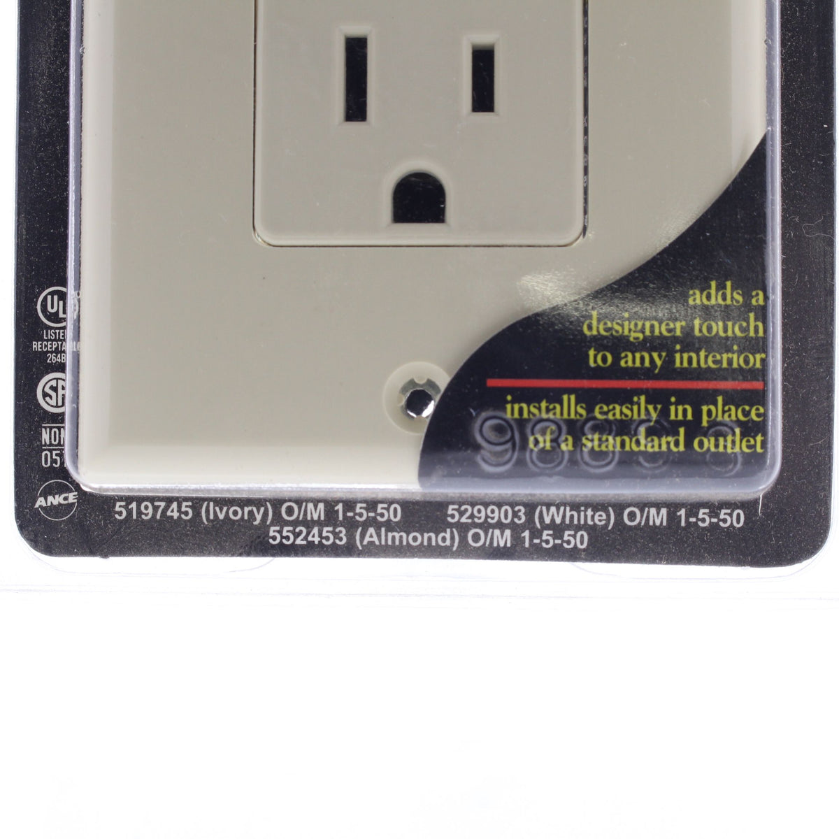 DoItBest by Leviton 5325-I Ivory Residential Decorator 5-15R 15A Receptacle 125V