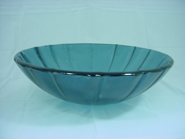 Decolav 1090-BL 17" Blue Pinwheel Non-Tempered Glass Vanity Vessel Sink Bowl