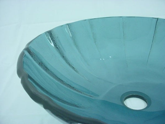 Decolav 1090-BL 17" Blue Pinwheel Non-Tempered Glass Vanity Vessel Sink Bowl