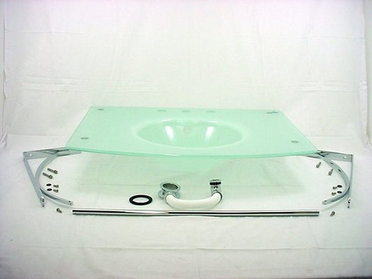 Decolav Frosted White Glass Lavatory Bathroom Vanity Bowl Sink 2230-8CP-WH