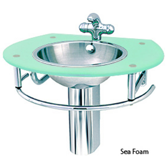 Decolav Sea 2240-1P-SF Foam Glass Lavatory Bathroom Vanity Stainless Steel Sink