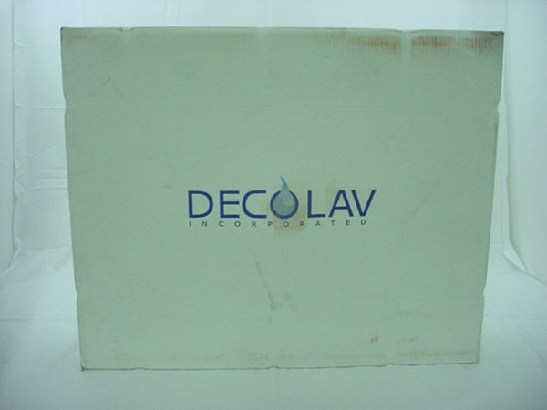 Decolav Stainless 2200-8B-SF Steel Full Recessed Bowl Seafoam Green Glass Vanity