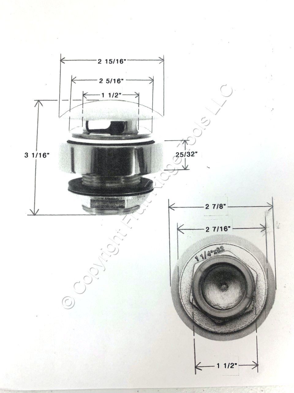 Decolav Polished Brass Non-Closing Umbrella Drain Vessel Sink Mounting Ring