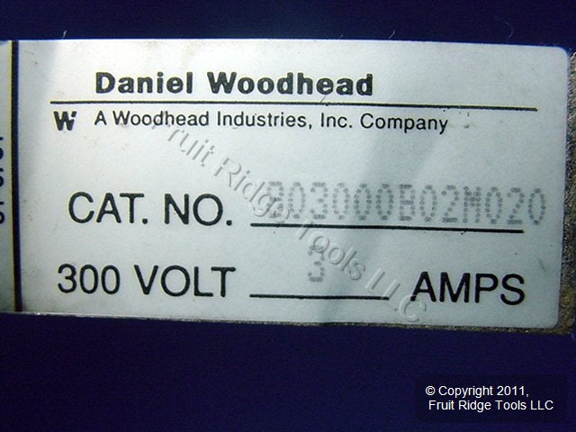 2m Woodhead Quick Disconnect Cord Pigtail 18/3 Female 803000B02M020