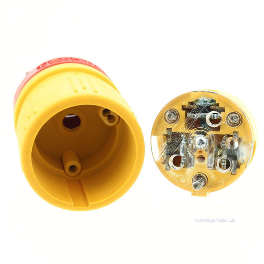 Daniel Woodhead Yellow Straight Blade Connector Plug NEMA 5-20P 20A 125V 1512P