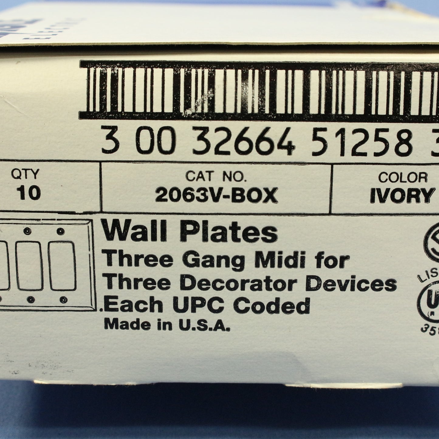 Eagle 2063V Ivory 3-Gang Decorator GFCI Plastic Mid-Size Wallplate Cover 10-pack