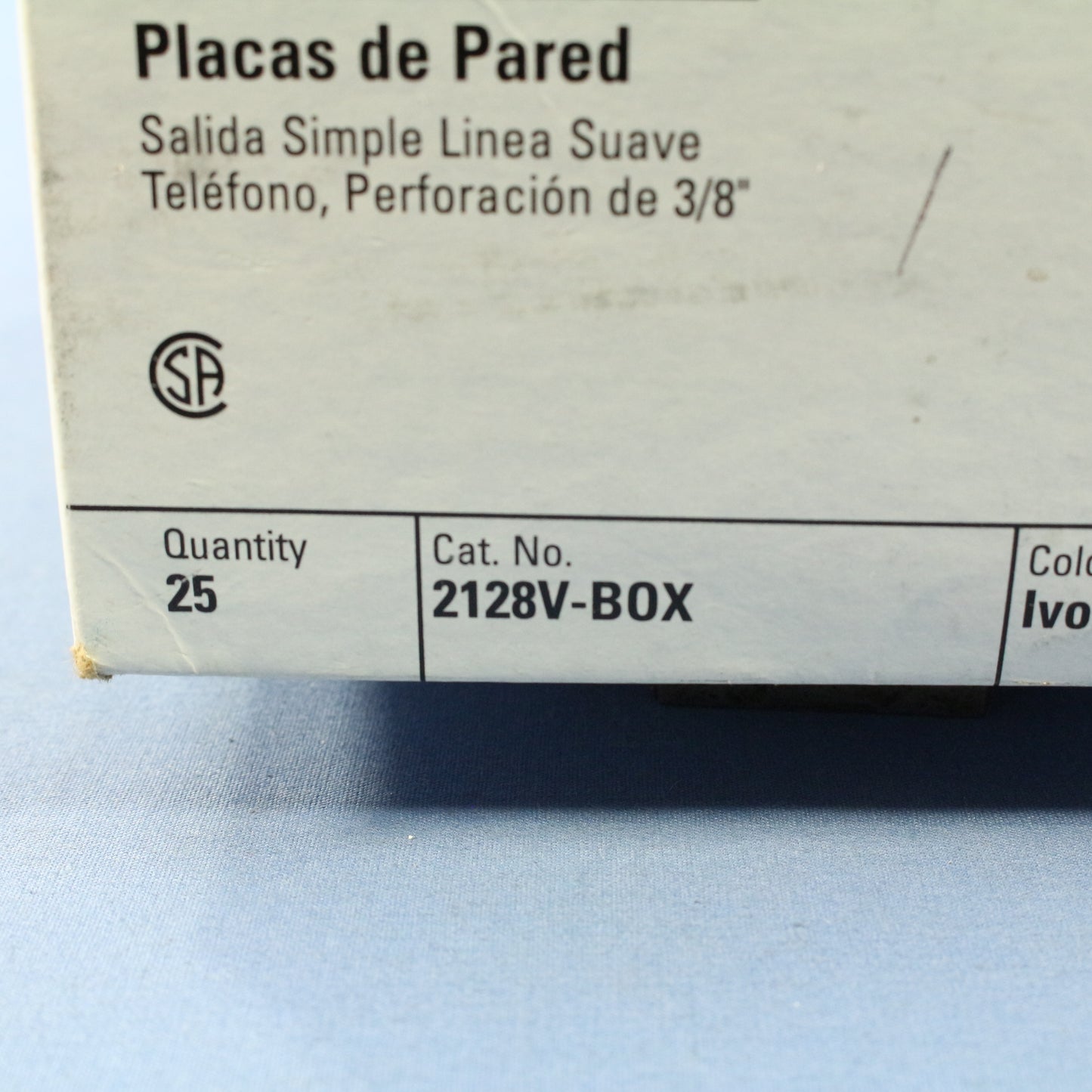 Eagle 2128V Ivory 1-Gang Telephone .375" Plastic Wallplates Cover Box Mount 25pc