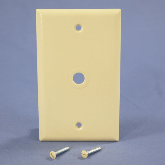 Eagle 2128V Ivory 1-Gang Phone .375" Hole Plastic Wallplate Cover Box Mount 4pcs