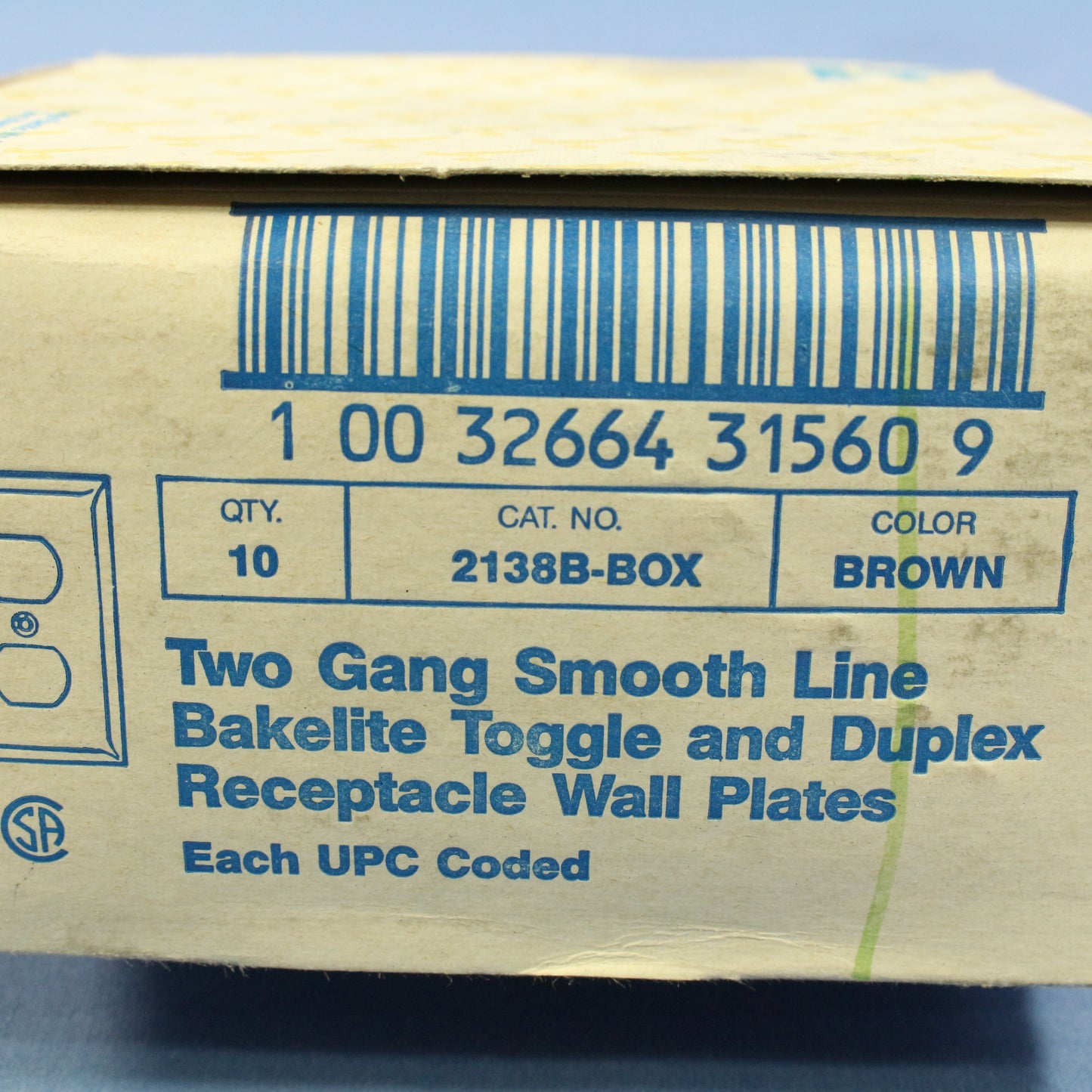 Eagle 2138B Brown 2-Gang Toggle Duplex Plastic Standard Wallplate Cover 10-pack