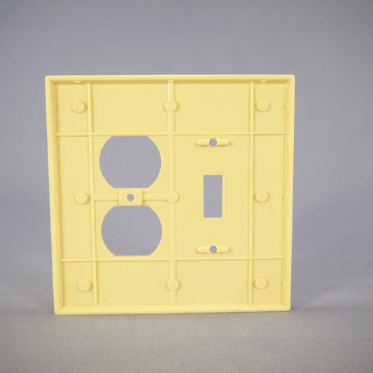 Eagle 2148V Ivory 2-Gang Toggle Duplex Outlet Plastic Oversize Wallplate Cover
