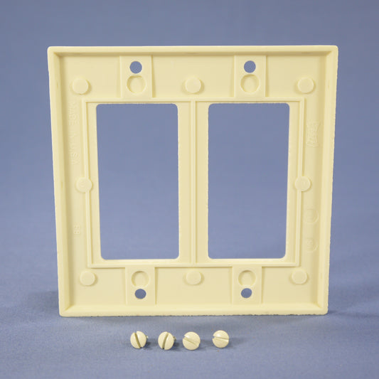 Eagle 2152A Almond 2-Gang Decorator GFCI GFI Plastic Standard Wallplate Cover
