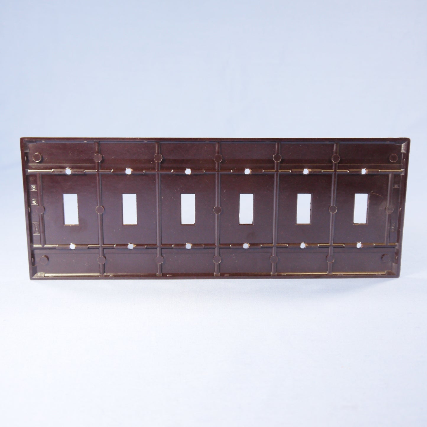 Eagle 2156B Brown 6-Gang Toggle Switch Plastic Standard Wallplate Cover Plate
