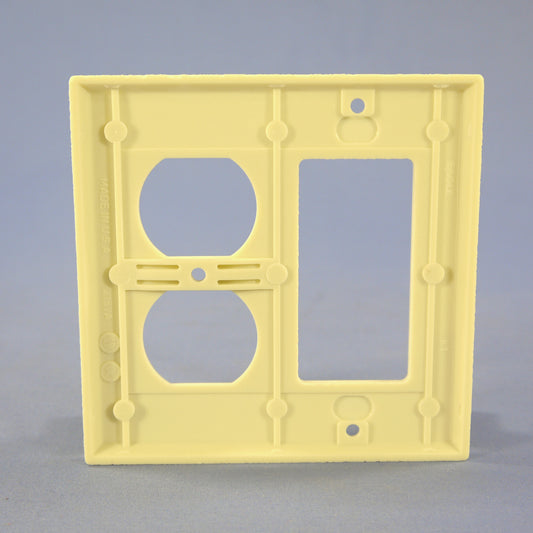 Eagle 2157V Ivory 2-Gang Duplex Outlet Decorator GFCI Plastic Standard Wallplate