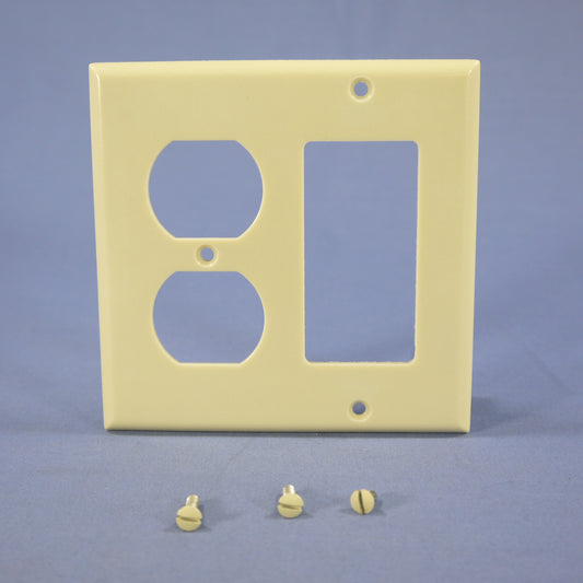 Eagle 2157V Ivory 2-Gang Duplex Decorator Plastic Standard Wallplate Cover 2pcs