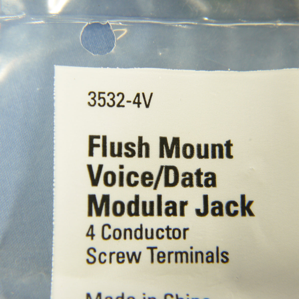 Eagle Ivory Flush Mount Phone Jack Wall Plate 4-Conductor Telephone 3532-4V