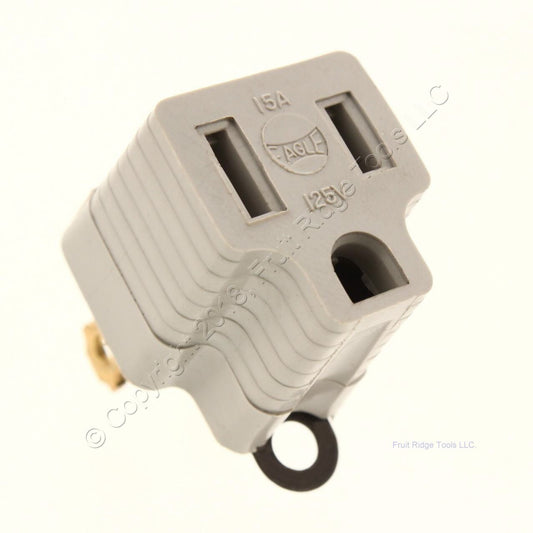 10 Eagle Gray 3-Prong Plug Outlet Cord Adapters Grounding Polarized 15A 419GY