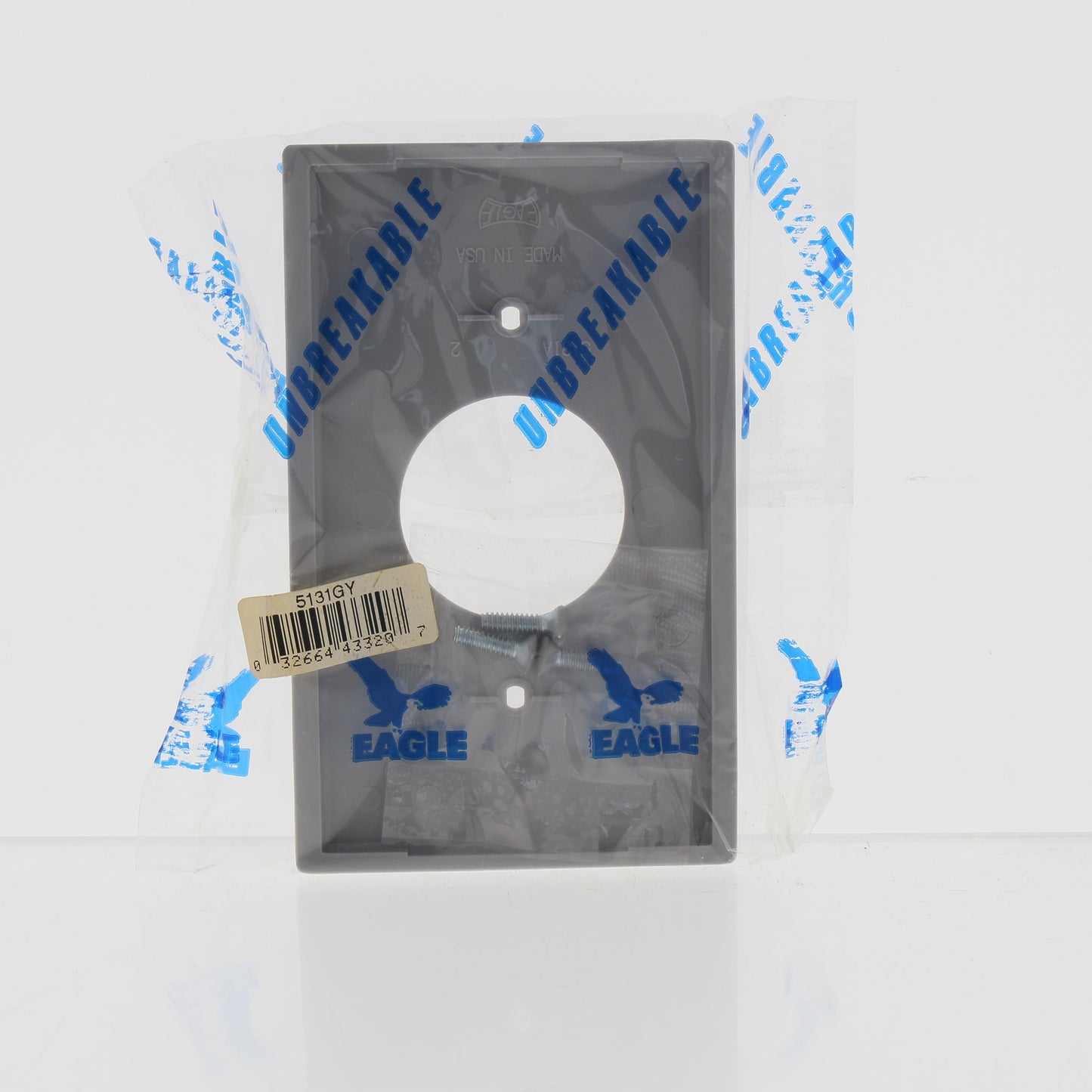 Eagle Gray 1-Gang 1.406" Single Receptacle Outlet Cover Nylon Wallplate 5131GY