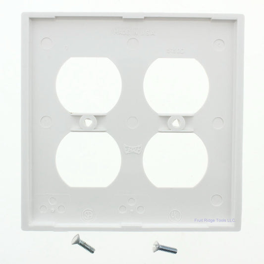 Eagle 5150W White 2-Gang Duplex Outlet Unbreakable Nylon Standard Size Wallplate