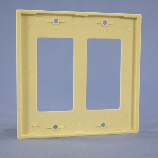 Eagle 5152V Ivory 2-Gang Decorator Unbreakable Nylon Standard Wallplate Cover