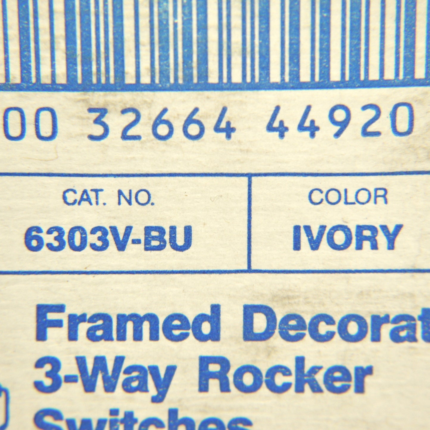 Eagle 6303V 3-Way Ivory Framed Decorator Rocker Wall Light Switch 15A 120V 10pcs