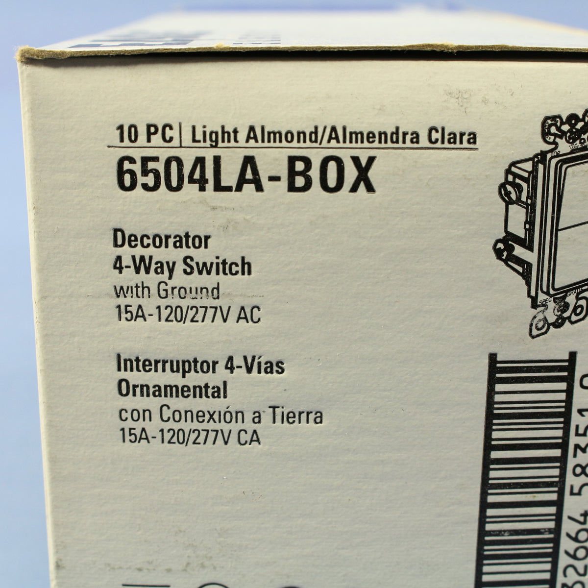 Eagle 6504LA Light Almond NIP Decorator Rocker Wall Light Switch 4-Way 15A 10pcs