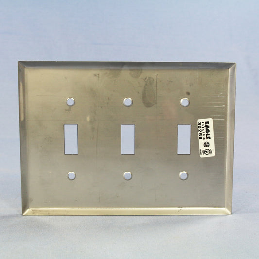 Eagle Non-Mag Mid-size Stainless Steel 3G Toggle Switch Wallplate Cover 93973
