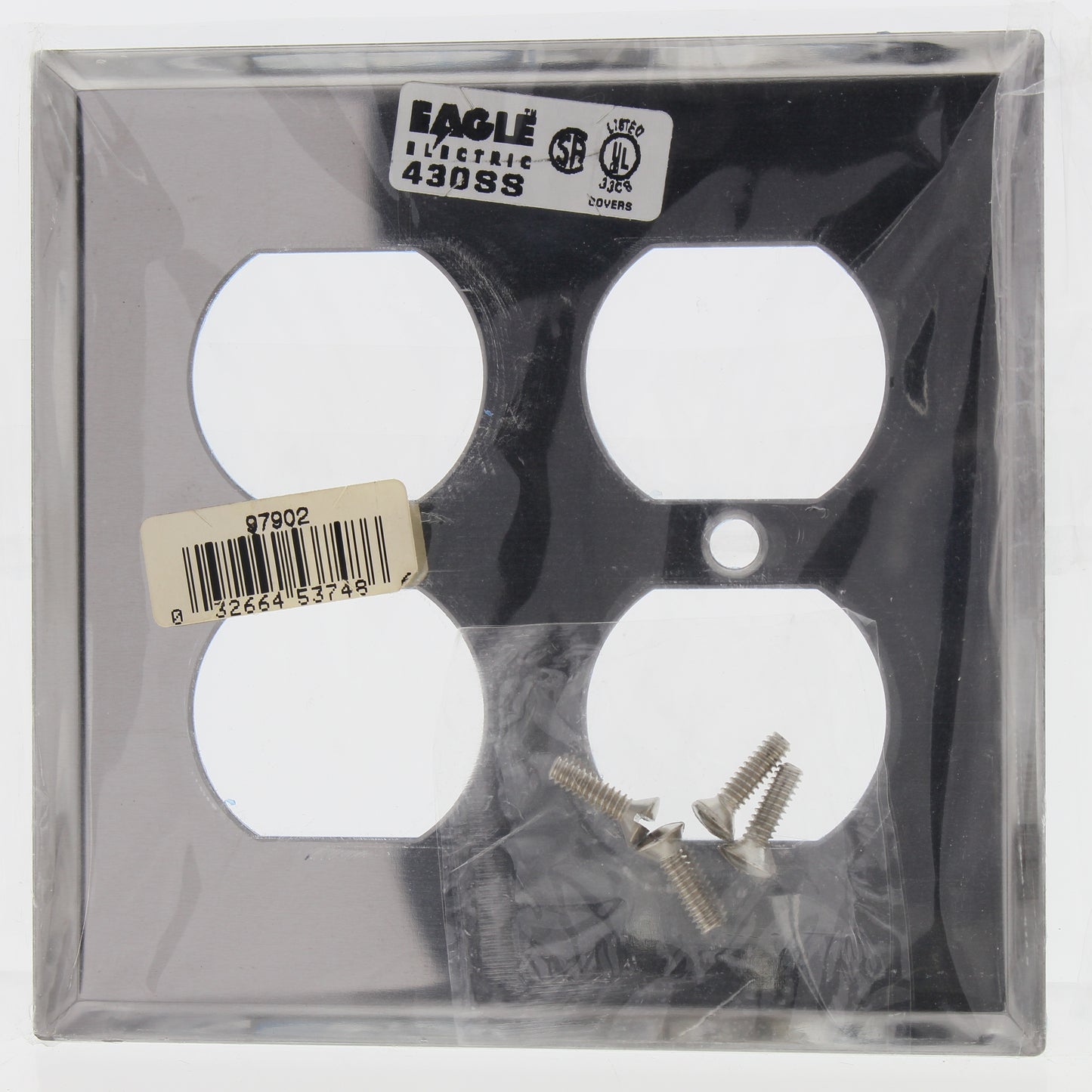 Eagle 97902 Magnetic Midway Stainless Steel 2-Gang Receptacle Outlet Wallplate
