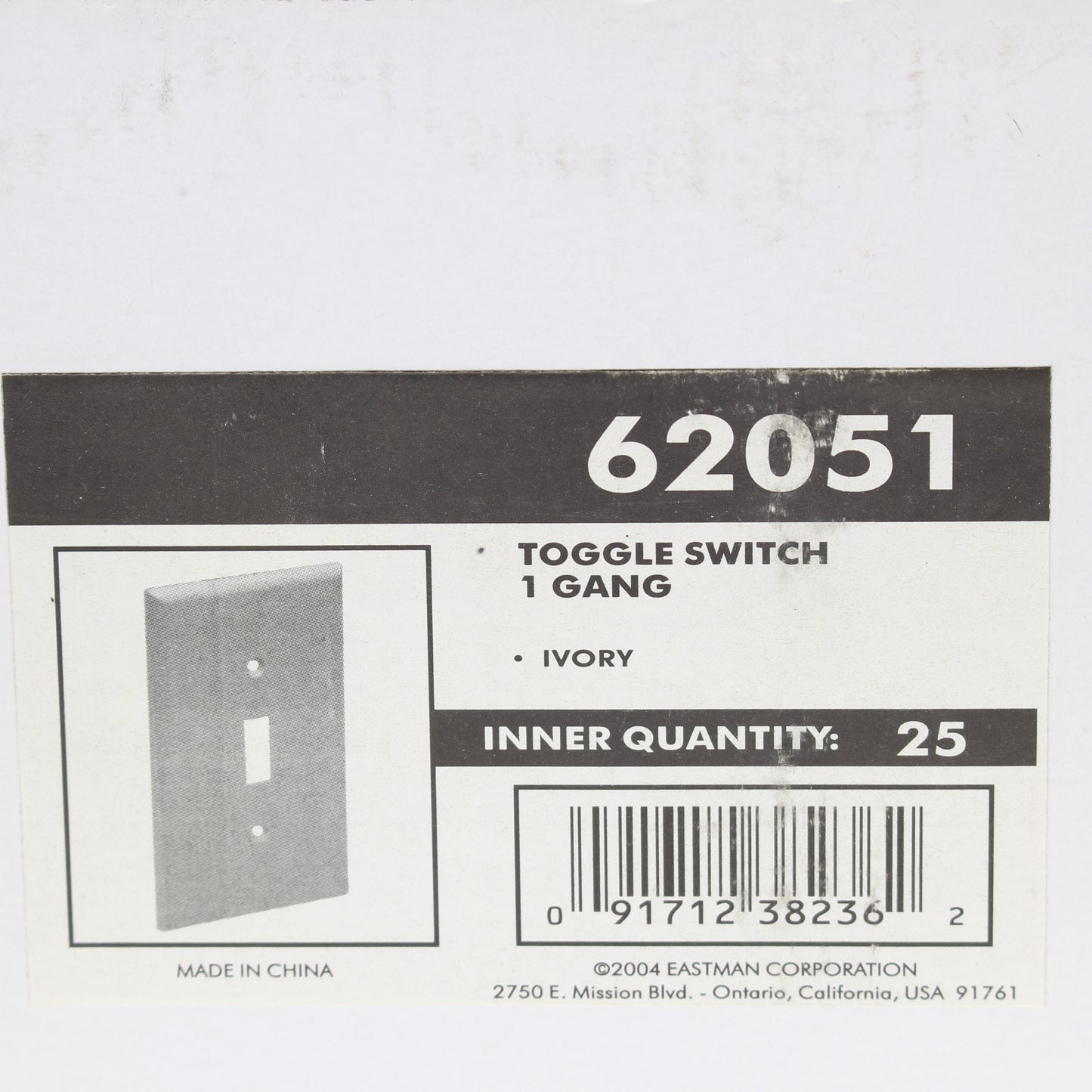 25 Pack Eastman Ivory 1-Gang Toggle Switch Thermoplastic Nylon Wallplate Covers