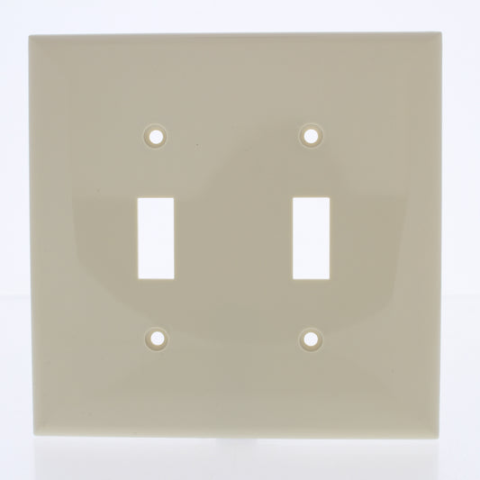 Eastman 62059 Ivory 2-Gang Mid-Size Toggle Switch Nylon Wallplate Plastic Cover