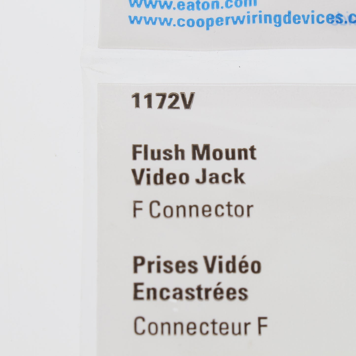 Eaton 1172V Ivory 1-Gang F-Connector Unbreakable Nylon Standard Wallplate Cover
