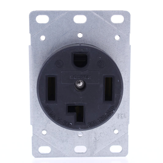 Eaton Receptacle Dryer Oven Range Stove Outlet NEMA 14-30R 30A 125/250V 1257