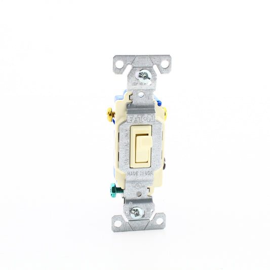 Eaton 1303-7A Almond Residential Toggle Wall Light Switches 3-Way 15A 120V 60pcs
