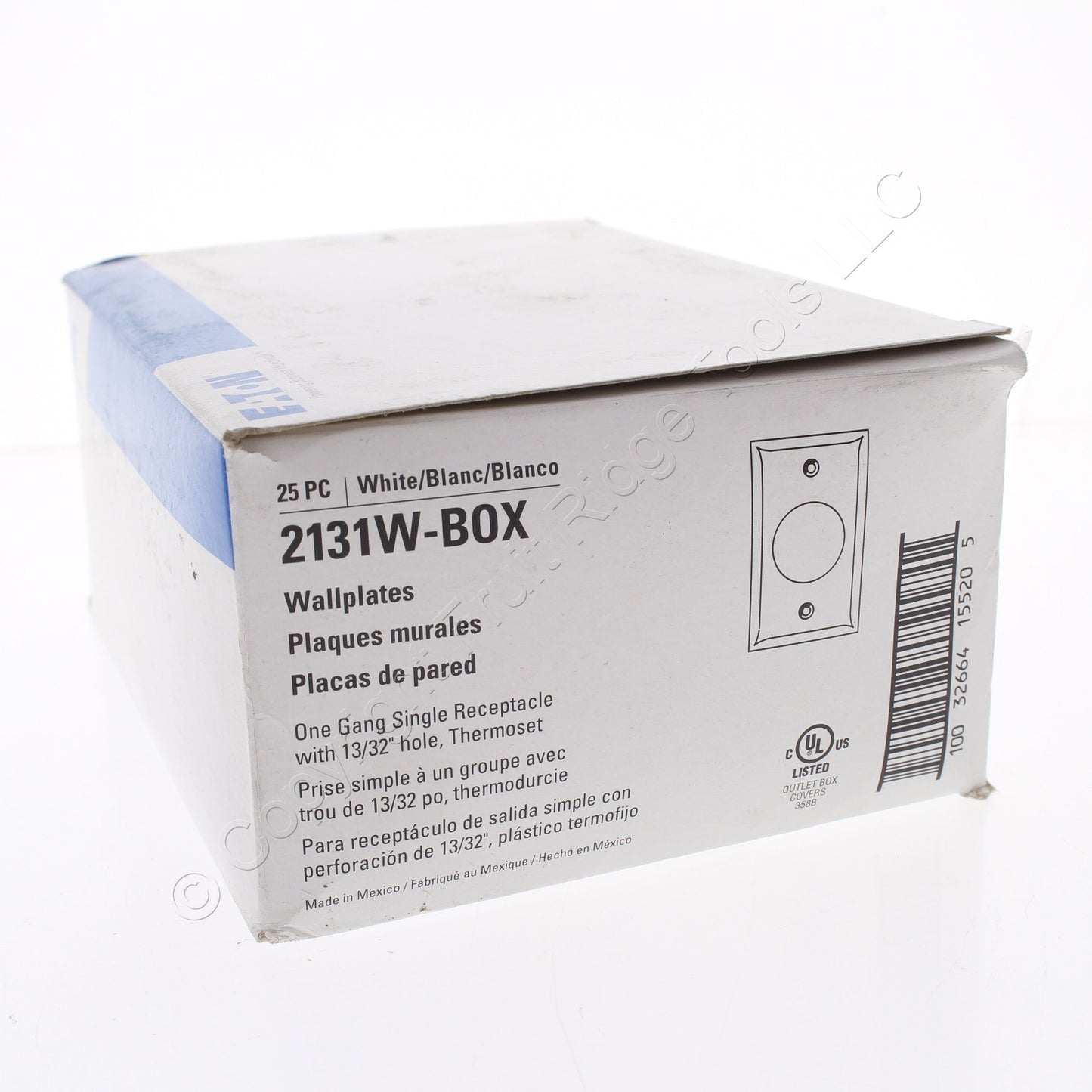 Eaton 2131W White 1-Gang 1.406 Receptacle Single Outlet Thermoset Covers 25-Pack