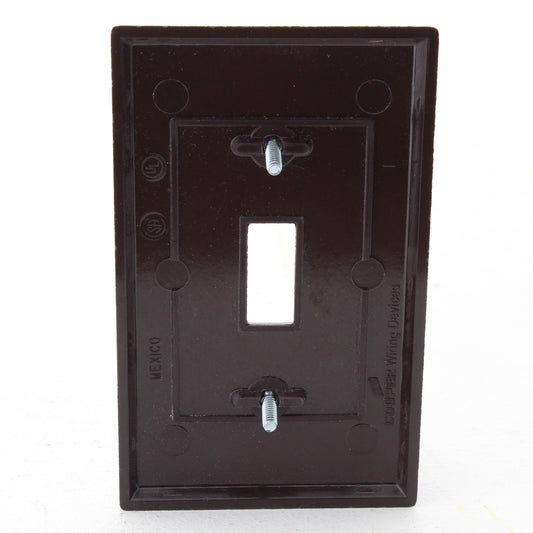 Eaton 2134B Brown 1-Gang Toggle Switch Plastic Standard Wallplate Cover Plate