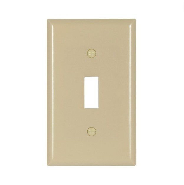 Eaton 2134V Ivory 1-Gang Toggle Switch Plastic Standard Wallplate Cover Plate